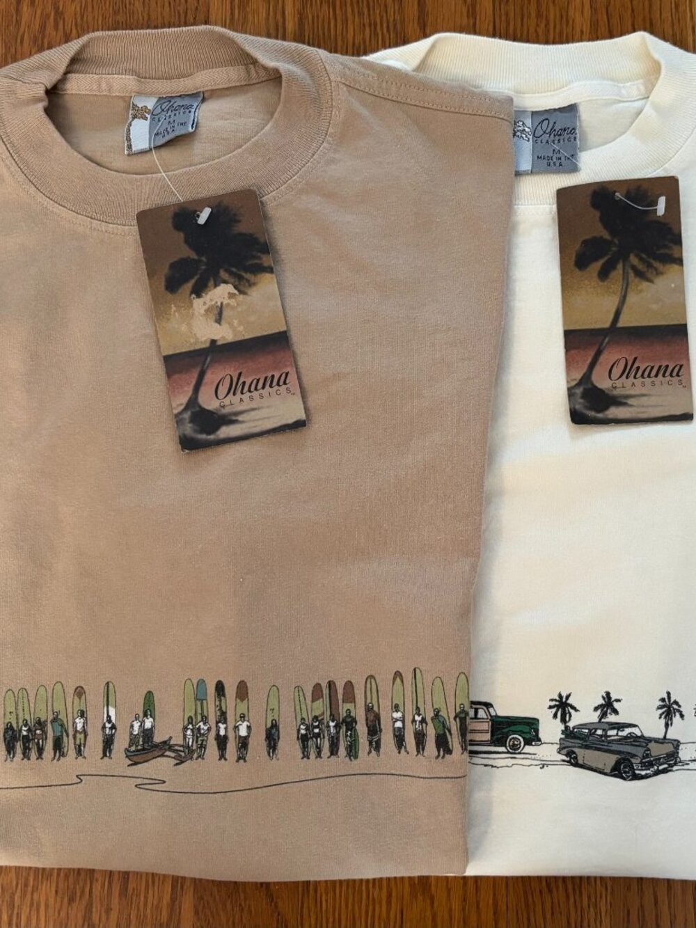 Ohana Classics Surf & Vintage Car Graphic Tees – Set of 2, Size M, NWT